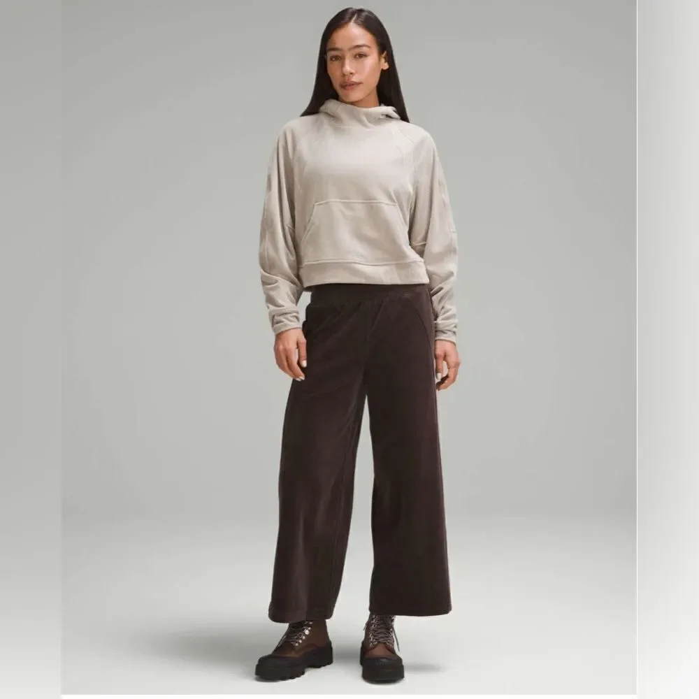 Lululemon Scuba Mid-Rise Wide-Leg Crop *Velvet Cord Espresso Size 0